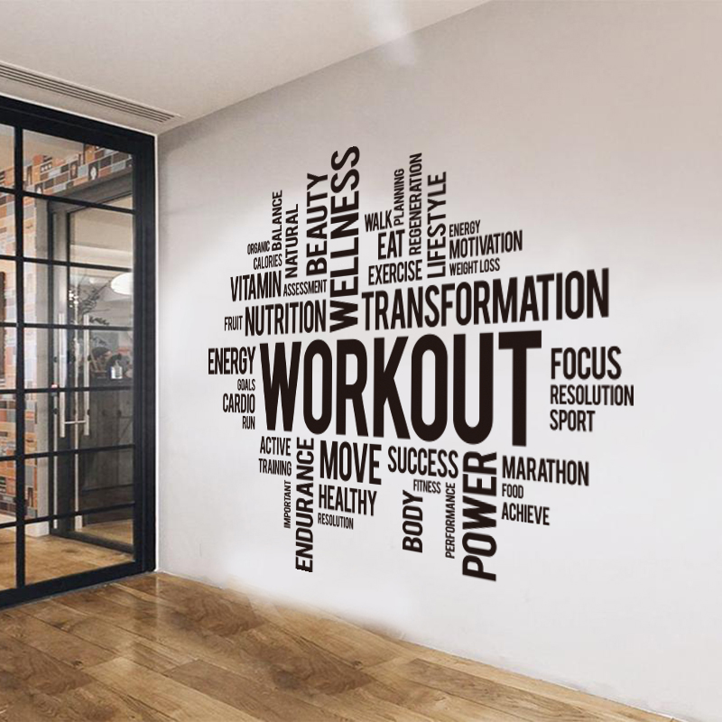 Crossfit G - Gym Workout Word Cloud Wall Sticker