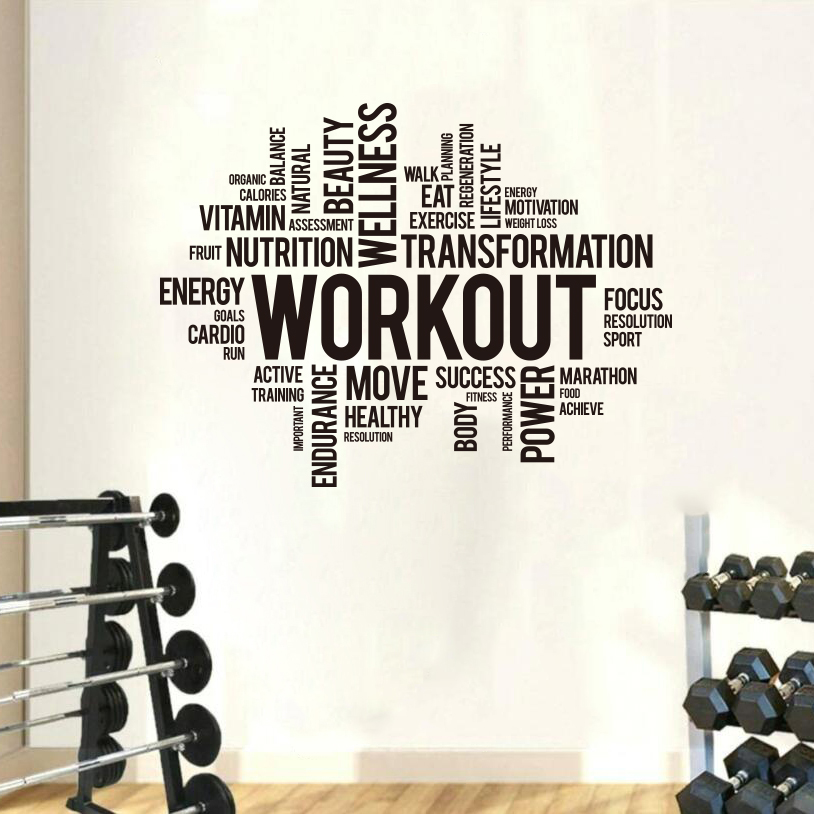 Gym Workout Word Cloud Wall St - Crossfit G ulasan dan harga